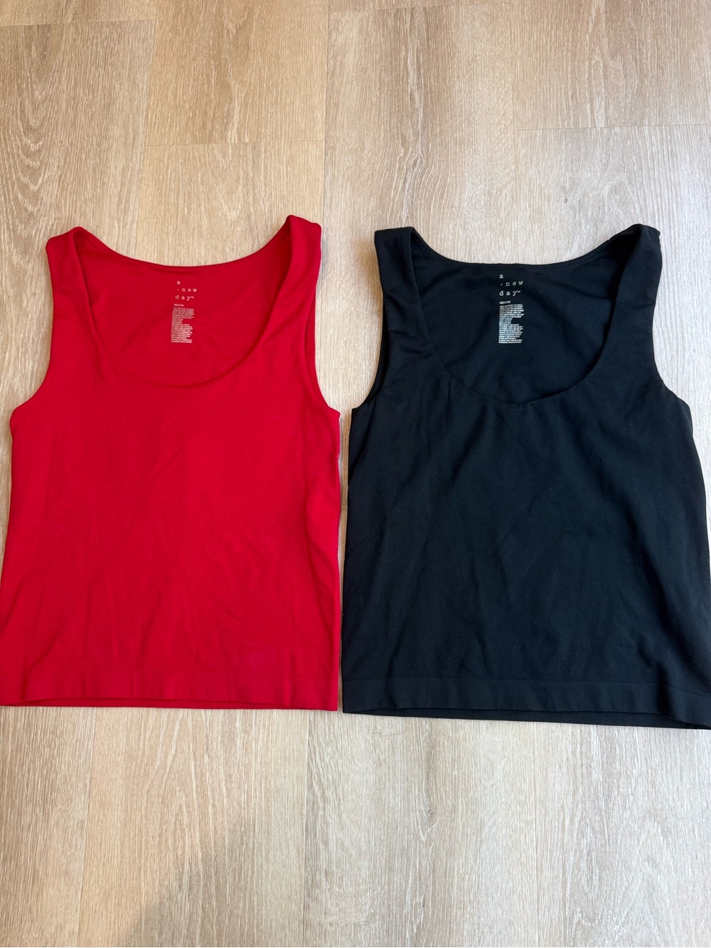 a new day Red and Black Scoop Neck Tank Tops - 2-Pack